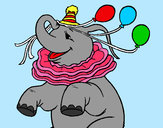 Desenho Elefante com 3 balões pintado por samu547