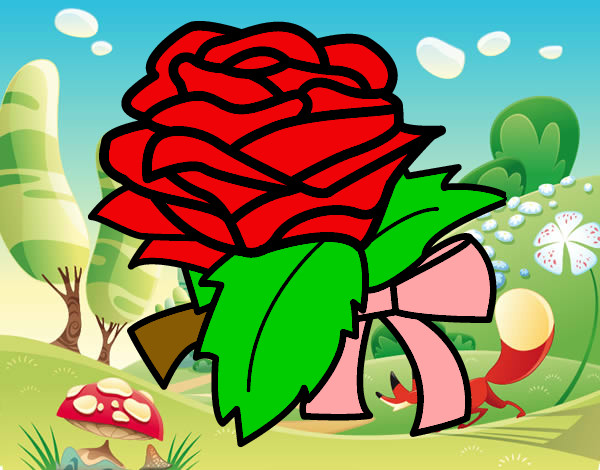 Desenho Rosa, flor pintado por lorrane
