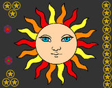 Desenho Sol pintado por suzani