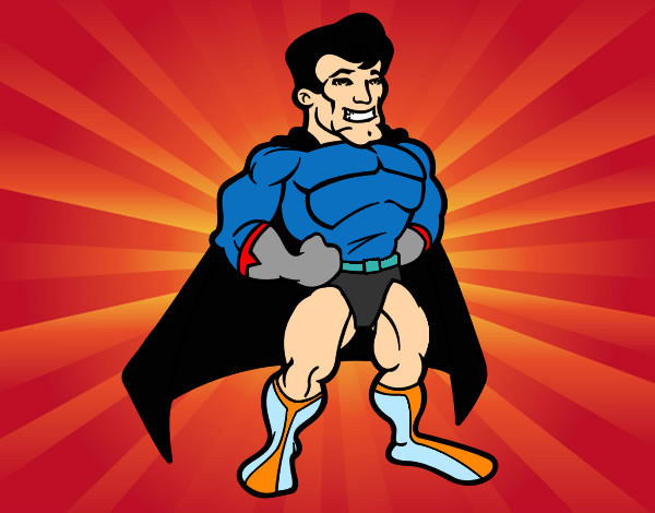 Desenho Super-herói musculoso pintado por lorrane