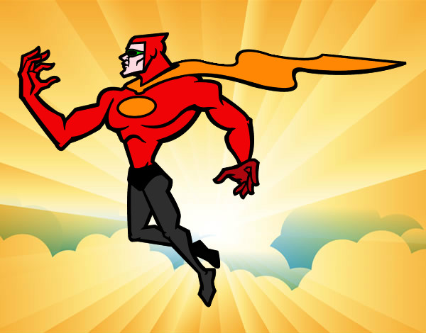 Desenho Super herói poderoso pintado por Furtado