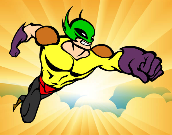 Desenho Super-herói sem uma capa pintado por 1furtado