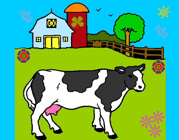 Desenho Vaca a pastar pintado por suzani