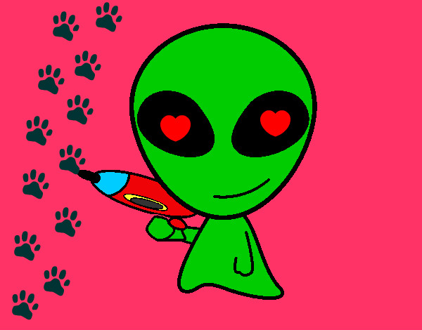 Desenho de alien pintado e colorido por Bryan o dia 25 de Agosto do 2012