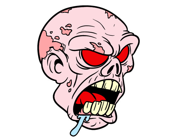 Desenho Cabeça de zombie pintado por srtaMaimai