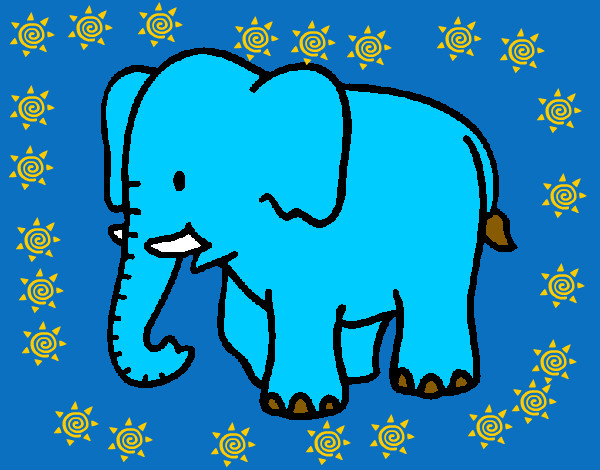 Desenho Elefante bebé pintado por blob