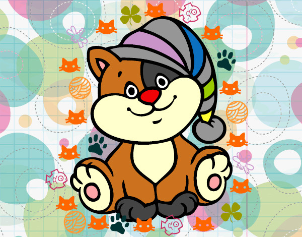 Desenho Gato com chapéu pintado por jhoanita