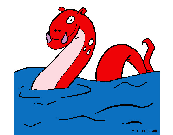 Desenho Monstro do lago nes pintado por victo