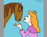 Desenho Princesa e cavalo pintado por RAZZO