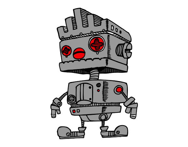 Desenho Robot com Moicano pintado por SergioNeto