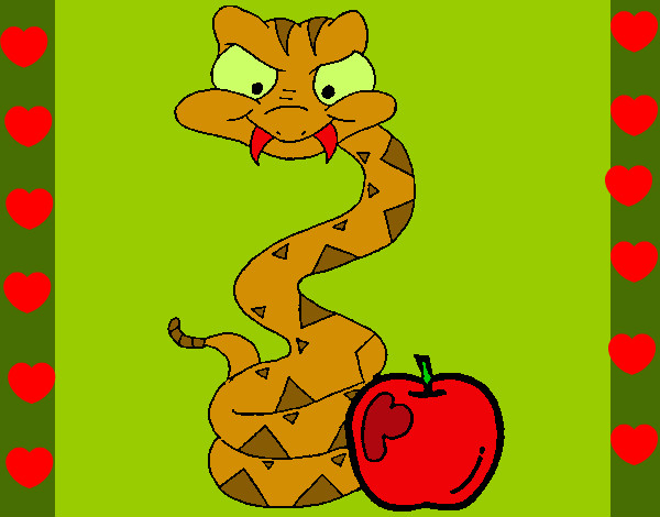 Desenho Serpente e maçã pintado por MELJU