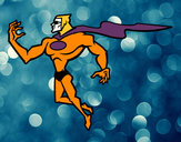 Desenho Super herói poderoso pintado por victo