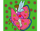 Desenho Duende e borboleta pintado por Luna10