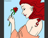 Desenho Princesa com uma rosa pintado por swts