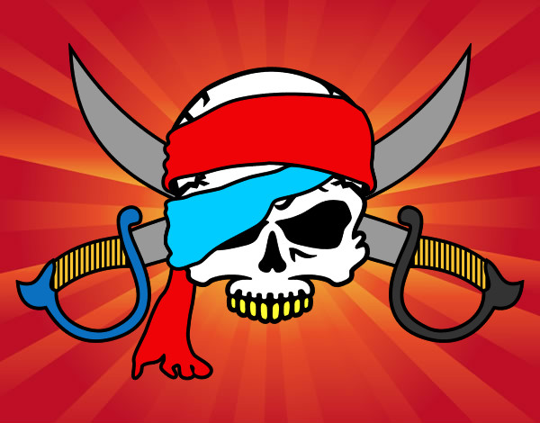 Desenho Símbolo pirata pintado por fabiula