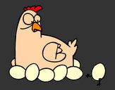 Desenho A incubação de galinha pintado por edineiacg