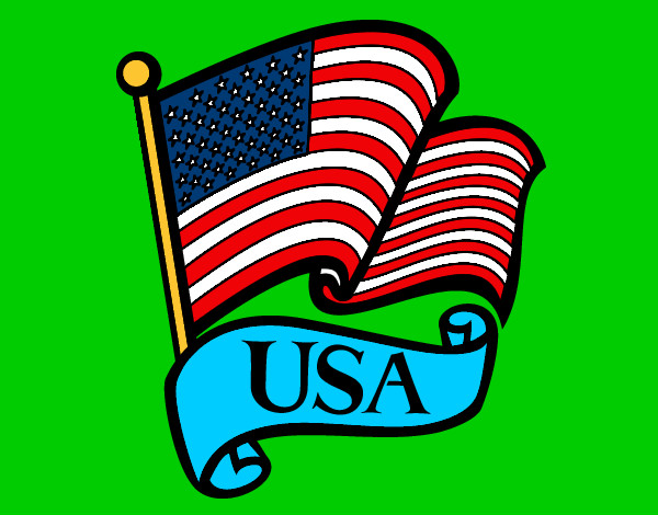 Desenho Bandeira dos Estados Unidos pintado por fortinho