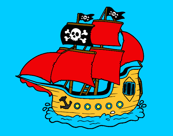 Desenho Barco pirata pintado por fortinho
