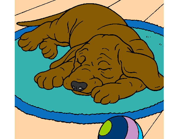 Desenho Cão a dormir pintado por edineiacg