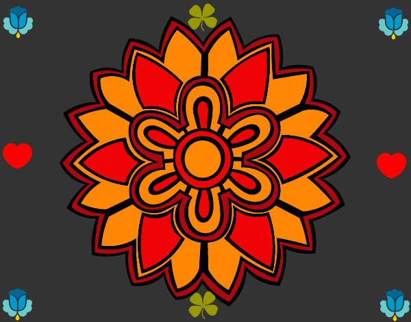 Desenho Mandala em forma flor weiss pintado por elane