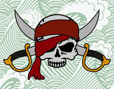 Desenho Símbolo pirata pintado por cras