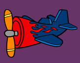 Desenho Avião em chamas pintado por tykt