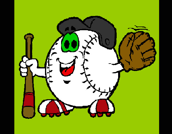 Desenho Bola de basebol pintado por cras