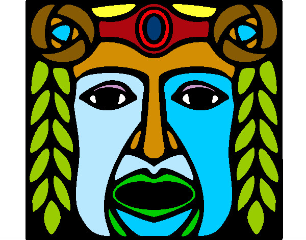 Desenho Máscara Maia pintado por vycklinda