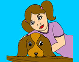 Desenho Menina a abraçar o seu cão pintado por Carlia93