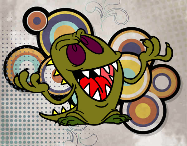 Desenho Monstro perverso pintado por cras