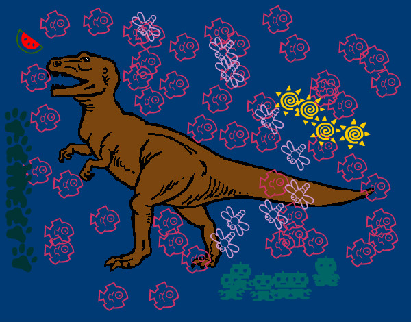 Desenho Tiranossaurus Rex pintado por LUCCAS