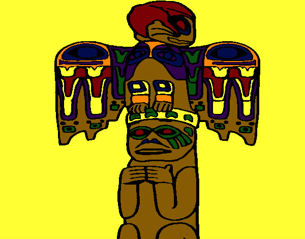 Desenho Totem pintado por cras