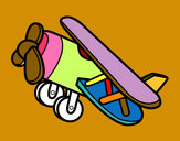 Desenho Avião acrobático pintado por Nilza
