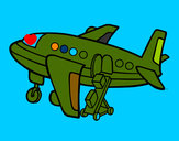 Desenho Avião levando bagagem pintado por Arthu