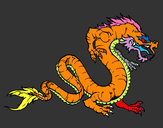 Desenho Dragão caminhada pintado por Nilza