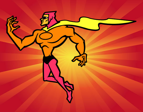 Desenho Super herói poderoso pintado por Leandrinha