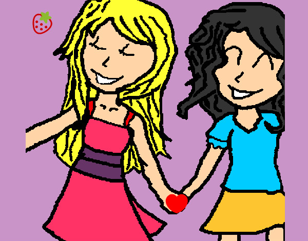 Desenho de Duas lindas meninas!!! pintado e colorido por Juju1605 o dia 20  de Maio do 2012