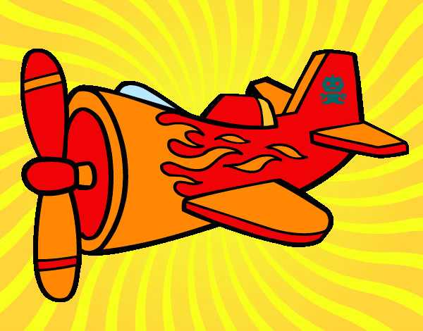 Desenho Avião em chamas pintado por mat123