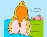 Desenho Familia pinguins pintado por daniel23