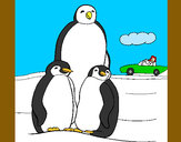 Desenho Familia pinguins pintado por Gabi_ap