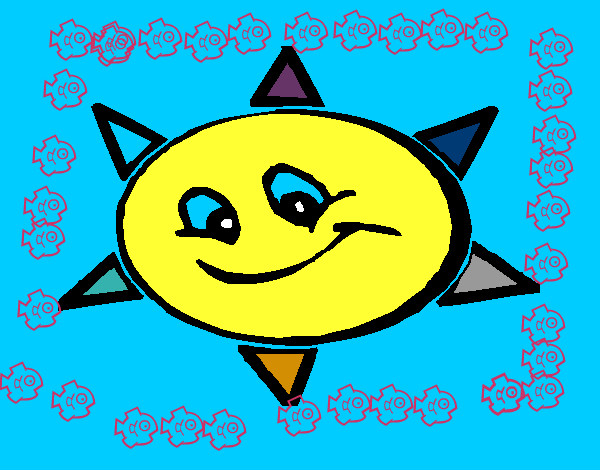 Desenho Sol sorridente pintado por LUCCA