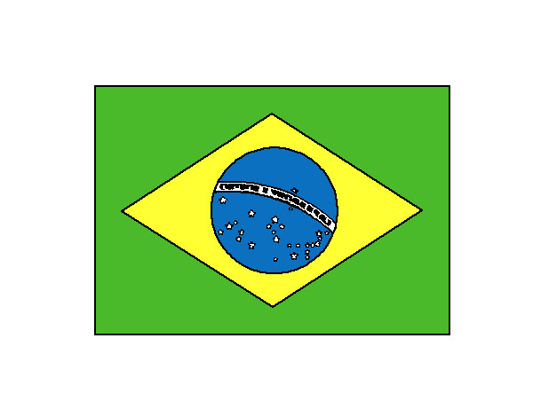 Desenho de bandeira do brasil pintado e colorido por Luas o dia 24 de  Julho do 2012