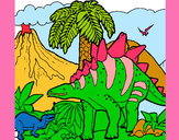 Desenho Família de Tuojiangossauros pintado por daniel23