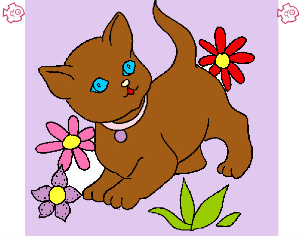 Desenho de gatinha fofa pintado e colorido por Gabi_c_b o dia 26 de  Fevereiro do 2012