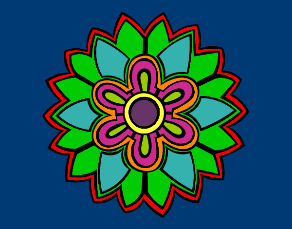 Desenho Mandala em forma flor weiss pintado por Vanuza