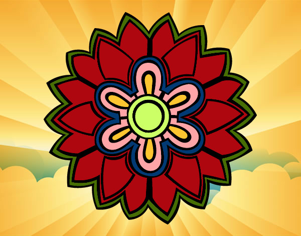 Desenho Mandala em forma flor weiss pintado por Yasminliso