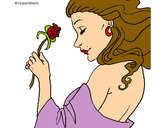 Desenho Princesa com uma rosa pintado por robert1
