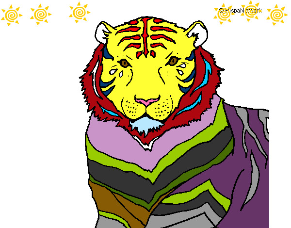 Desenho Tigre pintado por prwg