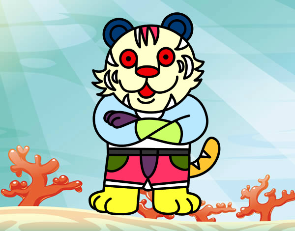 Desenho Tigre vestido pintado por prwg