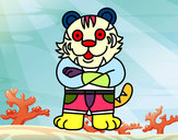 Desenho Tigre vestido pintado por prwg